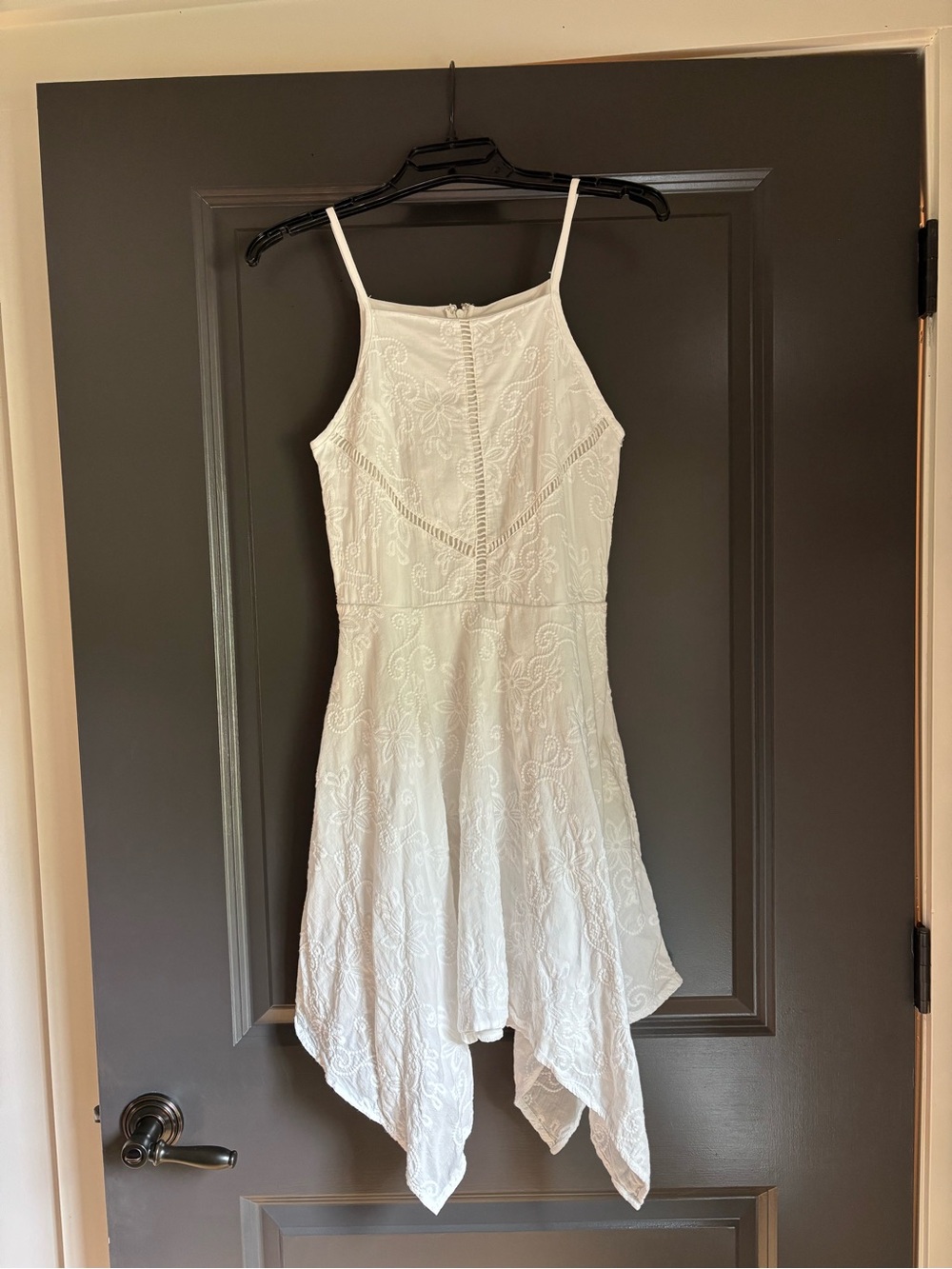 Altar’d State White Embroidered Spaghetti Straps Cotton Mini Dress Small